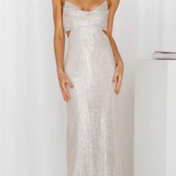 Hello Molly’s Maxi Glitter Sequin Dress in Gold - Picture 1 of 2